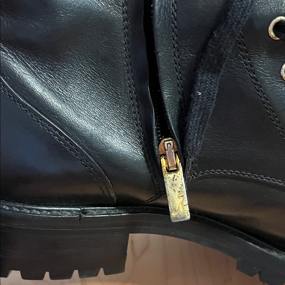 Rare Rene Caovilla Black Crystal Embellished Suede Combat Boots Size 38.5 - Picture 11 of 16